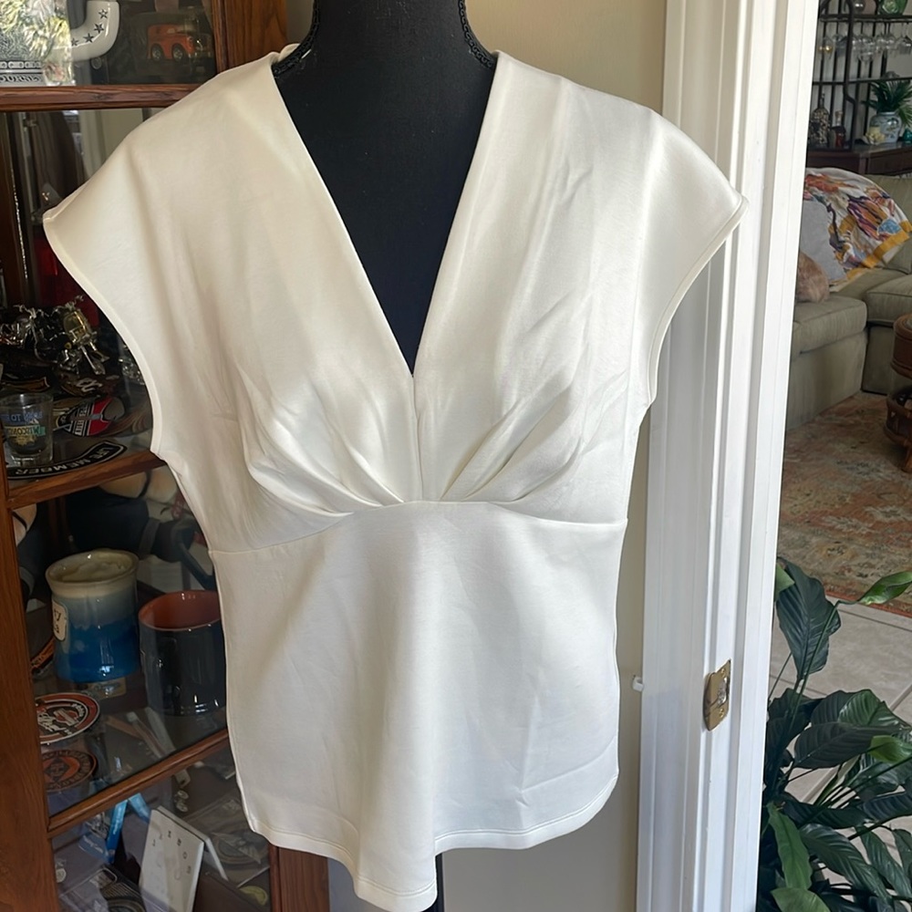NWT! Retail $55 Banana Republic Pleated Scuba Top